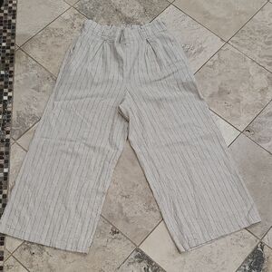 Max Studio Beige Striped Trousers